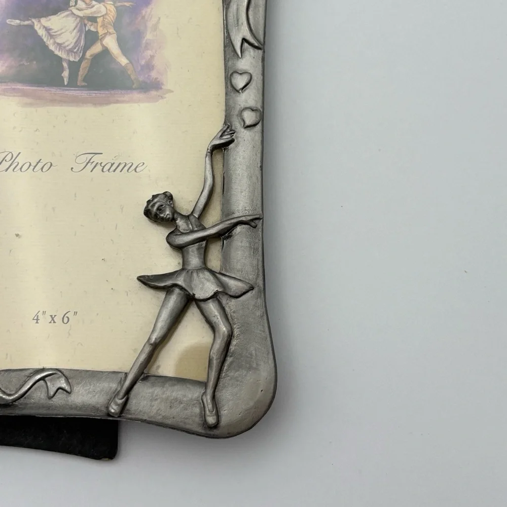 Vintage Pewter Ballet Dancer Photo Frame - 4x6 Photos - Two Available
